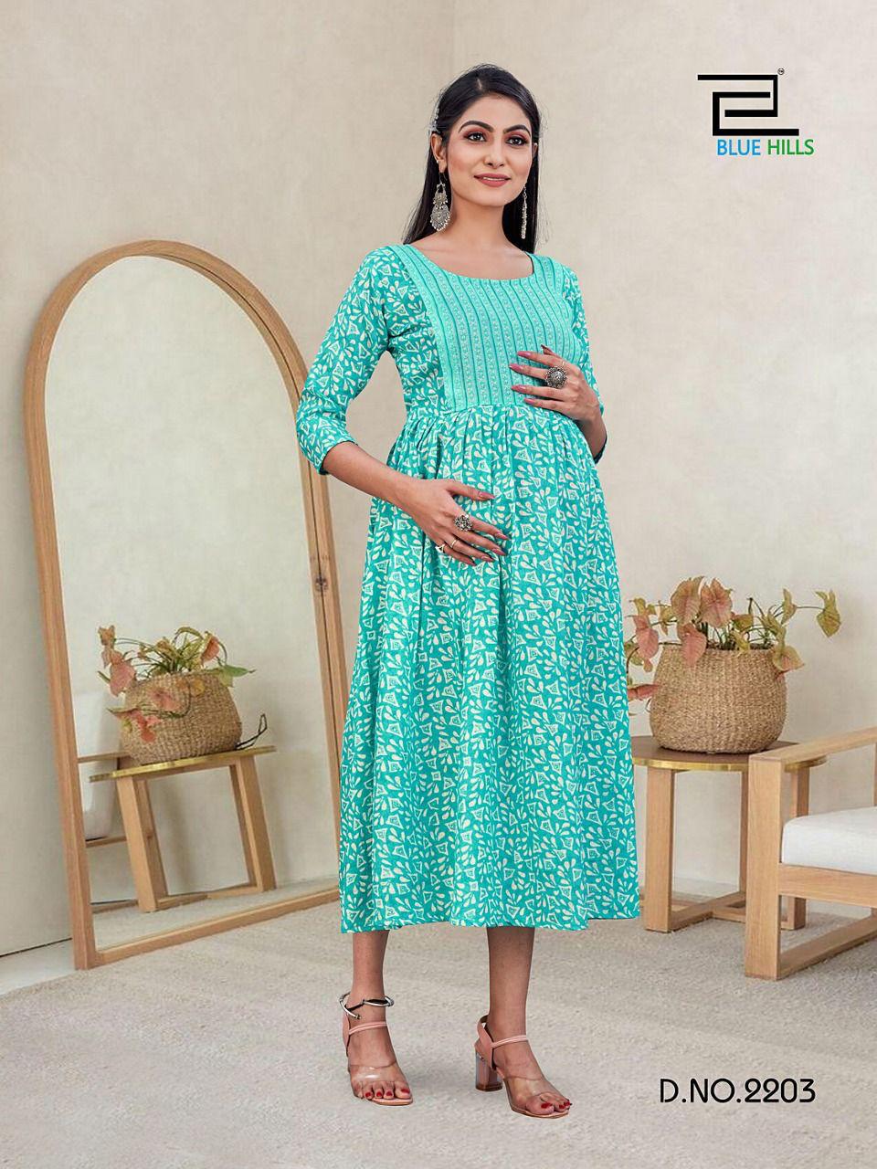 Blue Hills Good News 22 Cotton Feeding Designer Wholesale Kurti Collection	